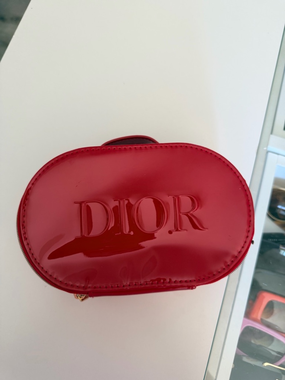 Dior Glossy Red Patent Mini Top-Handle Bag - Picture 2 of 6